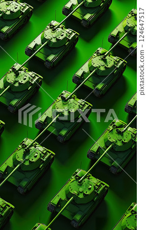toy military tank pattern, war and conflict illustration concept, heavy weapon industry wallpaper 124647517