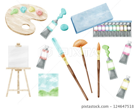 Art supplies illustration set 124647518