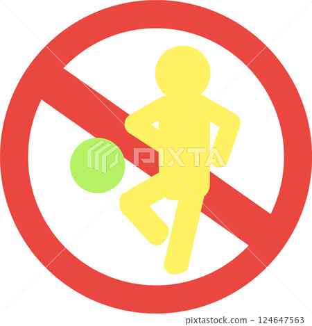 禁止玩球的象形圖圖標 禁止玩球的象形圖圖標 124647563