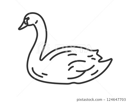 天鵝插圖(線條描) 天鵝插圖(線條描) 124647703