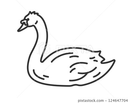 疣鼻天鵝的插圖(線條描) 疣鼻天鵝的插圖(線條描) 124647704