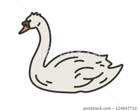大天鵝插圖（線條描彩色） 124647710