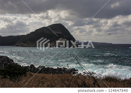 <五島市紀宿町魚津崎公園>波濤洶湧的大海 124647840