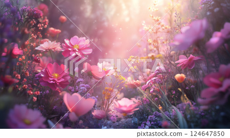 夢幻花卉背景素材（生成式 AI） 124647850
