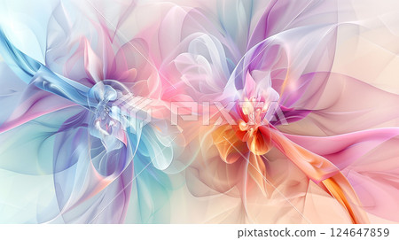 Fantastic floral background material (Generative AI) 124647859