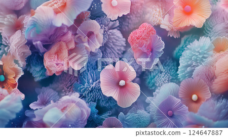 夢幻花卉背景素材（生成式 AI） 124647887