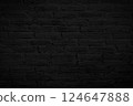 Solid black brick wall background texture. 124647888