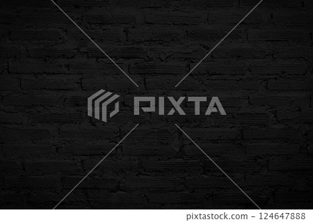 Solid black brick wall background texture. 124647888
