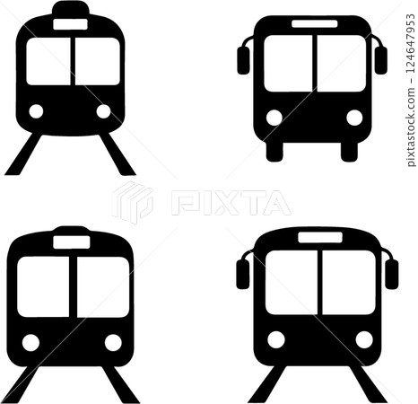 公車和火車向量插圖 124647953