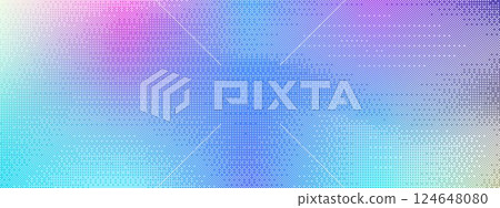 Soft blue, purple, and cool cyan pixel pattern background with abstract texture. Bitmap art design resembling an aura, perfect for a computer game setting with a calm, gentle gradient. 124648080