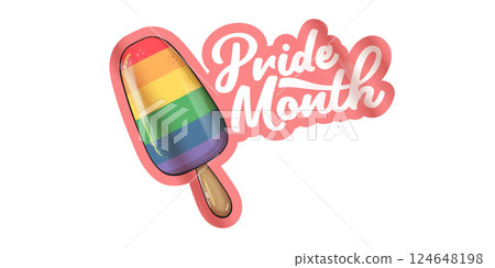 Pride Month Rainbow Popsicle Vector Cheerful LGBTQ Symbol with Script Typography, Bright and Festive Design for Pride Celebrations and Awareness Campaigns Pride Month Rainbow Popsicle Vector Cheerful LGBTQ Symbol with Script Typography, Bright and Festive Design for Pride Celebrations and Awareness Campaigns 124648198