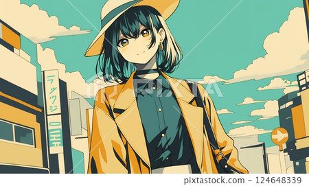 City pop style woman, spring 124648339