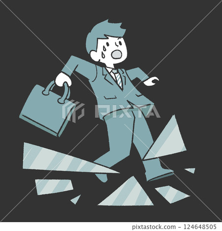 辦公室工作人員的地面開裂圖片 124648505