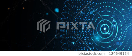 Futuristic blue abstract artificial intelligence and science data concept 124649154