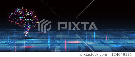 Futuristic blue abstract artificial intelligence and science data concept 124649155
