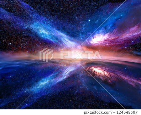 Majestic Cosmic Landscape as A Breathtaking View of the Universe Majestic Cosmic Landscape as A Breathtaking View of the Universe 124649597