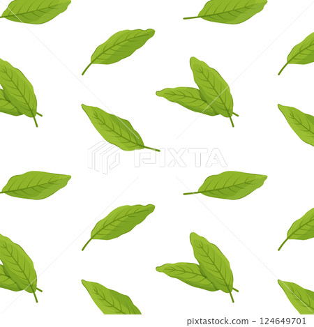 Ginger leaf set seamless pattern on white background for fabrics, textile, background, wallpaper, cover, paper for wrapping Ginger leaf set seamless pattern on white background for fabrics, textile, background, wallpaper, cover, paper for wrapping 124649701