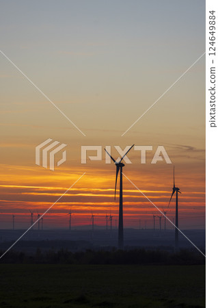 Wind turbine in flat landscape near Vienna, Austria Wind turbine in flat landscape near Vienna, Austria 124649884
