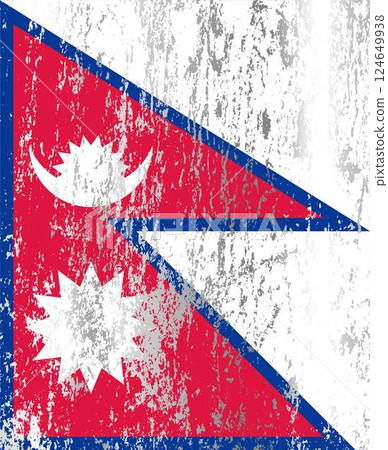 Nepal flag with grunge effect. 124649938