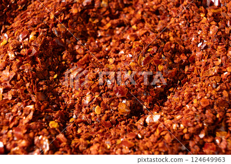 Macro Texture of Ground Chili Pepper 124649963