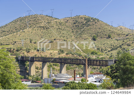Typical Douro landscape near Pocinho, UNESCO site, Vila Nova de Foz Coa, Alto Douro wine region, Portugal Typical Douro landscape near Pocinho, UNESCO site, Vila Nova de Foz Coa, Alto Douro wine region, Portugal 124649984