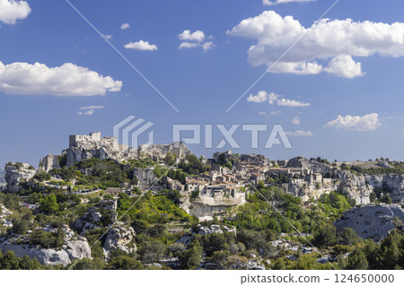 Medieval castle and village, Les Baux-de-Provence, Alpilles mountains, Provence, France 124650000