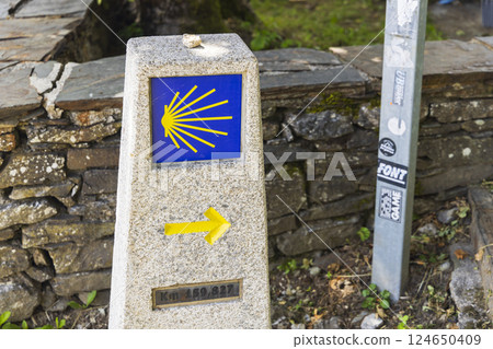 Pedrafita do Cebreiro on route to Santiago de Compostela, Lugo province, Galicia, Spain Pedrafita do Cebreiro on route to Santiago de Compostela, Lugo province, Galicia, Spain 124650409