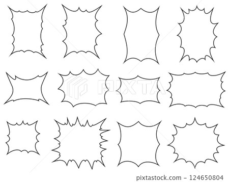 Spiky punk speech bubble set 124650804