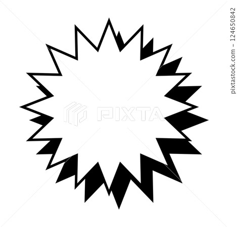 Simple black and white shaded speech bubble jagged shape 01 124650842