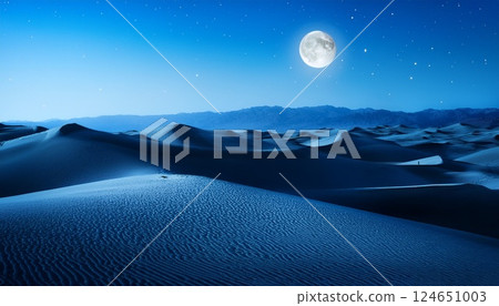 月光下的藍色沙漠與星空 3 124651003