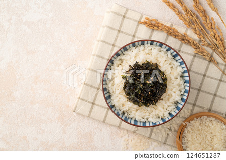 white rice white rice white rice seaweed korea white rice seaweed ごはん ごrice のり 124651287