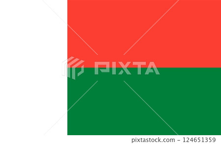illustration of Madagascar national Flag 124651359