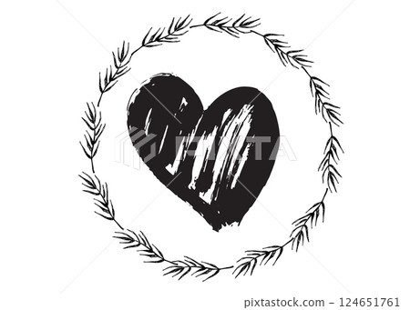 Grunge heart. Valentine's day hand drawn illustration. Grunge heart. Valentine's day hand drawn illustration. 124651761