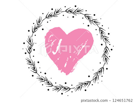 Grunge heart. Valentine's day hand drawn illustration.	 124651762