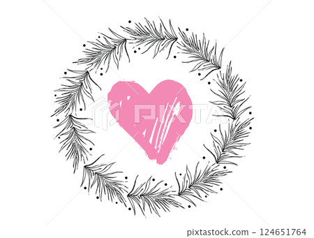 Grunge heart. Valentine's day hand drawn illustration. Grunge heart. Valentine's day hand drawn illustration. 124651764