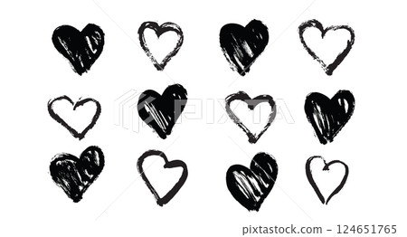 Grunge heart. Valentine's day hand drawn illustration. Grunge heart. Valentine's day hand drawn illustration. 124651765
