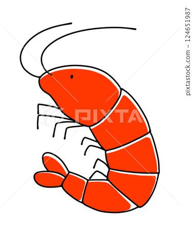 Loose and simple shrimp, solid color 124651987
