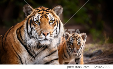 Wild tiger parent and child 1 124652000