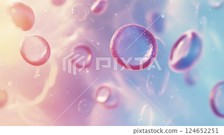 Group of red blood cells floating in the air on a white background with soft focus effect Group of red blood cells floating in the air on a white background with soft focus effect 124652251