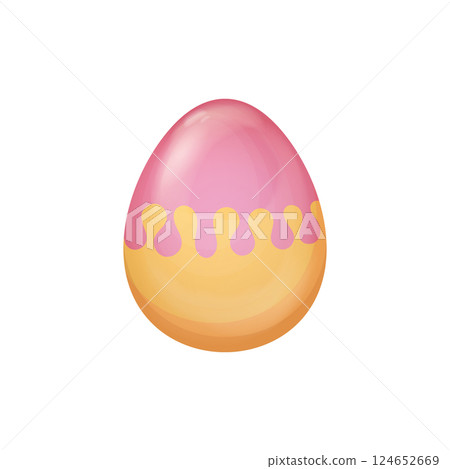 Pink and Yellow Easter Egg Vector with Abstract Wavy Pattern on a Smooth Surface isolated on white, Elegant Spring Holiday Design for Decorations and Creative Projects Pink and Yellow Easter Egg Vector with Abstract Wavy Pattern on a Smooth Surface isolated on white, Elegant Spring Holiday Design for Decorations and Creative Projects 124652669