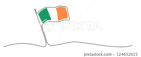 Single line Ireland flag, one line Ireland symbol, red, green, yellow national emblem Single line Ireland flag, one line Ireland symbol, red, green, yellow national emblem 124652815