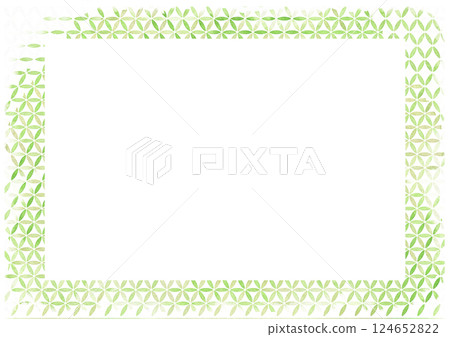 水彩綠色和棕色幾何小圖案框架 124652822