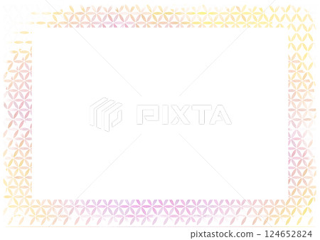 Watercolor yellow and pink colorful geometric and small pattern frame Watercolor yellow and pink colorful geometric and small pattern frame 124652824