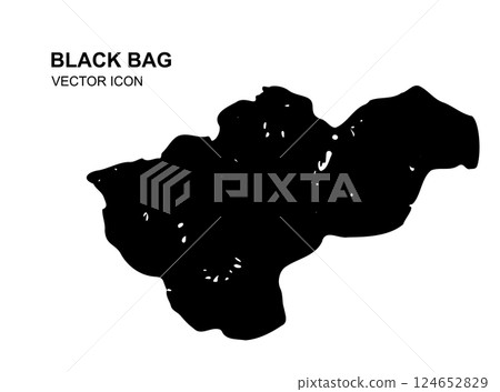 Garbage Bag Icon, Trash Package, Plastic Bin Bags, Black Polyethylene Waste Container 124652829