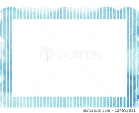 水彩藍、淺藍、綠色垂直條紋框架 水彩藍、淺藍、綠色垂直條紋框架 124652831