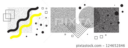 Dot halftone square, rectangular and round gradient. Half tone texture background Dot halftone square, rectangular and round gradient. Half tone texture background 124652846