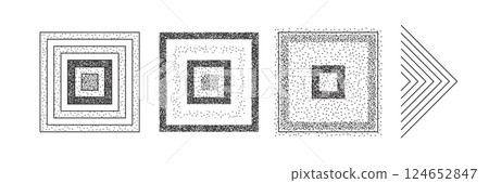 Dot halftone square gradient. Half tone texture background, stipple dot pattern, spot fade effect 124652847
