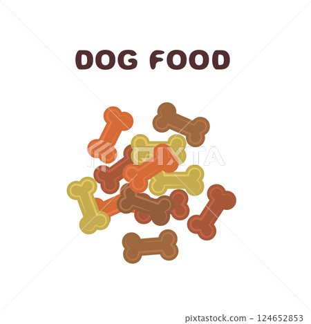 Dog biscuits icon, soft crunchy pet treats, flavored small canine cookie, bone shape biscuit 124652853