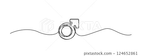 Continuous thin line gender icon, minimalist male female rights draw, one line art sex equity symbol, 124652861
