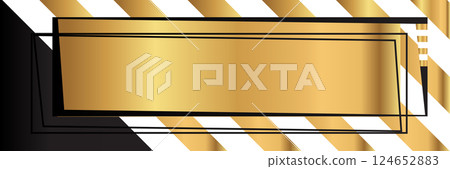 Luxury gold frame, art deco black golden border. Geometric Gatsby - style background 124652883